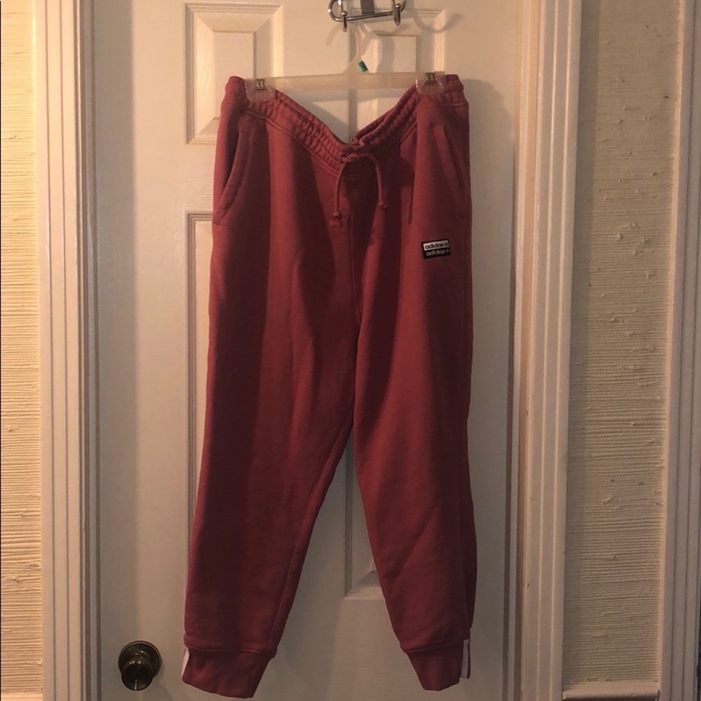 Pink Cuffed Adidas Sweatpants